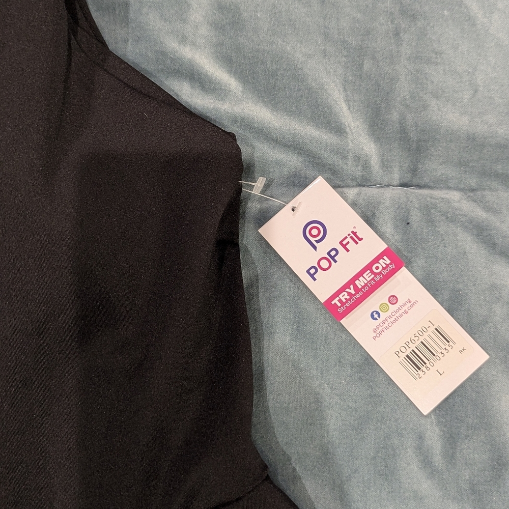 Popfit Fit & Flare Dress (Has Pockets!!) - Size L - Black NWT - Picture 10 of 11